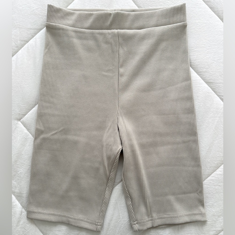 Beige Biker Shorts
